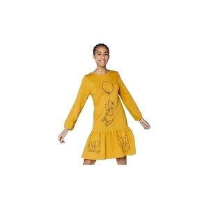 NWT Disney Parks Winnie The Pooh Drop Waist Dress Size 1X Mustard Yellow